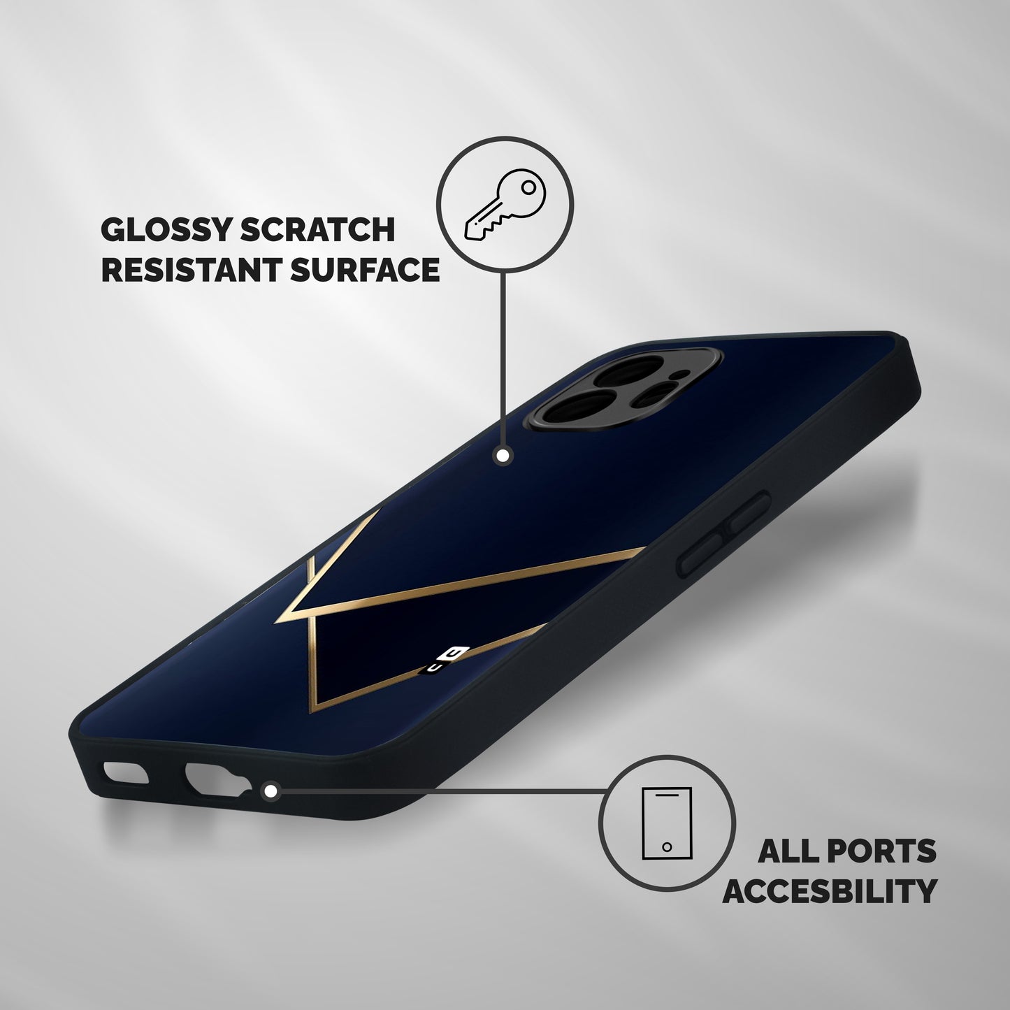 Gold Corners Shockproof Hybrid Protection (Metal + TPU) Back Case Cover