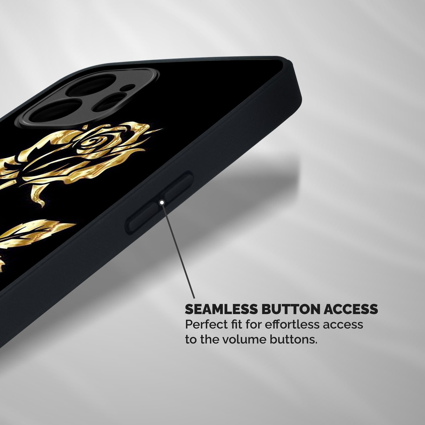 Gold Rose Shockproof Hybrid Protection (Metal + TPU) Back Case Cover