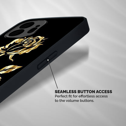 Gold Rose Shockproof Hybrid Protection (Metal + TPU) Back Case Cover