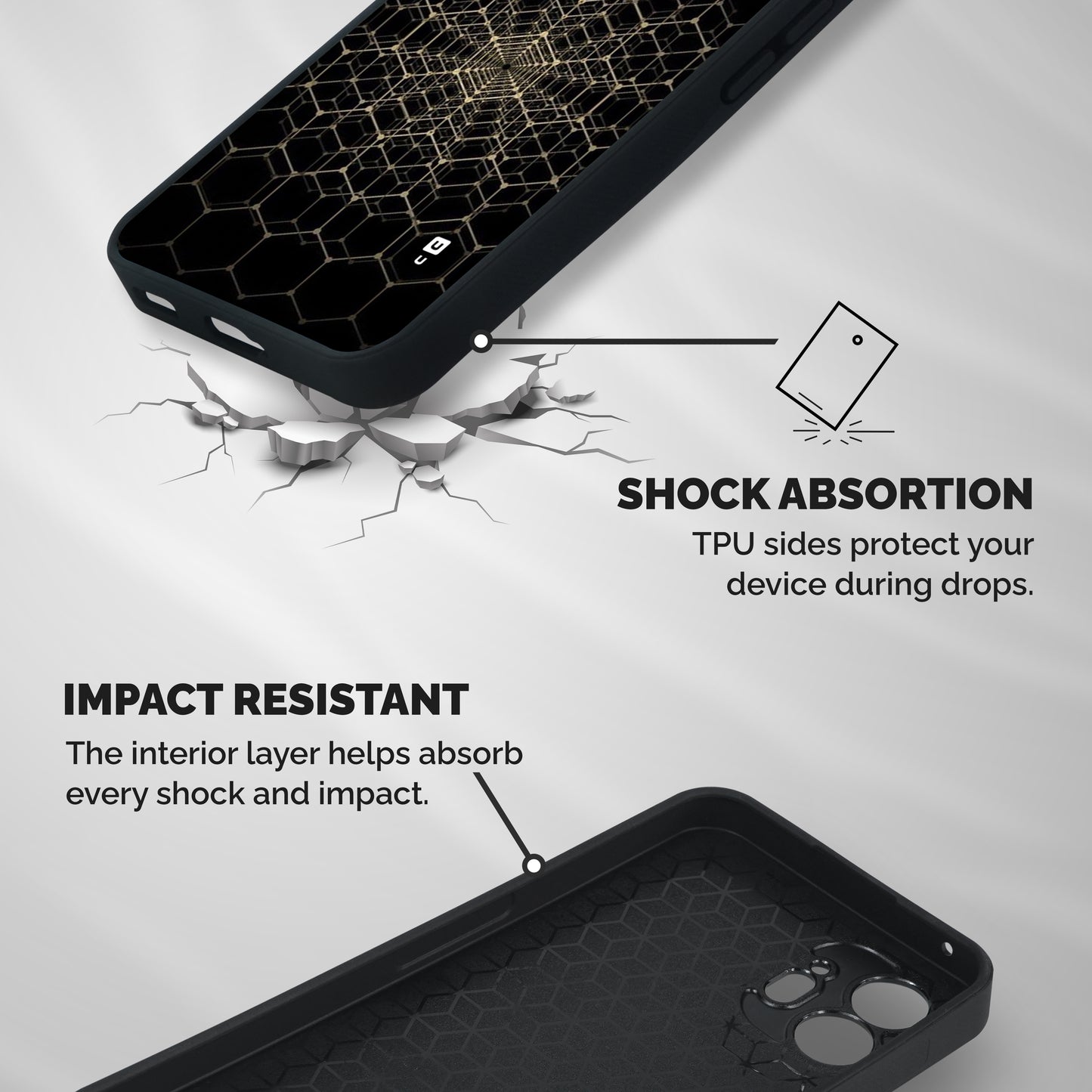 Gold Web Shockproof Hybrid Protection (Metal + TPU) Back Case Cover