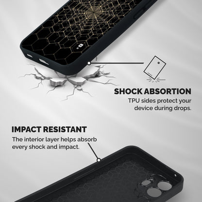 Gold Web Shockproof Hybrid Protection (Metal + TPU) Back Case Cover