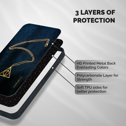 Golden Chain Shockproof Hybrid Protection (Metal + TPU) Back Case Cover