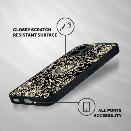 Golden Mandala Shockproof Hybrid Protection (Metal + TPU) Back Case Cover