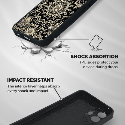 Golden Mandala Shockproof Hybrid Protection (Metal + TPU) Back Case Cover
