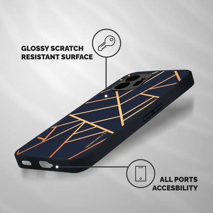 Golden Pattern Shockproof Hybrid Protection (Metal + TPU) Back Case Cover