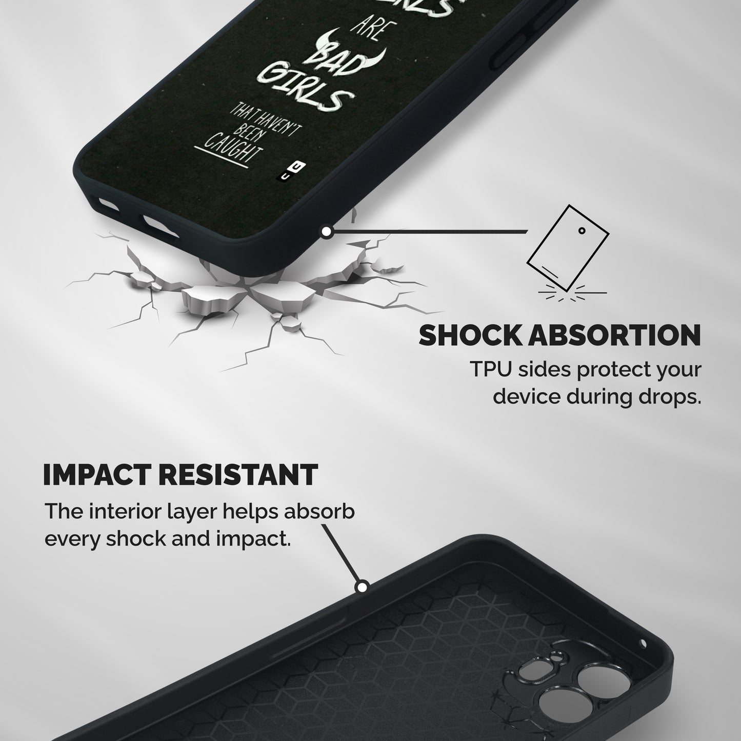 Good Bad Girls Shockproof Hybrid Protection (Metal + TPU) Back Case Cover