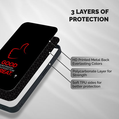 Good Great Shockproof Hybrid Protection (Metal + TPU) Back Case Cover