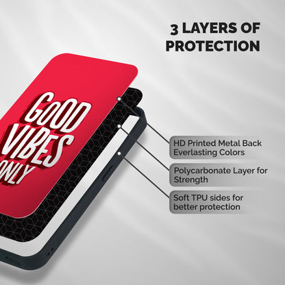Good Vibes Only Pop Art Shockproof Hybrid Protection (Metal + TPU) Back Case Cover
