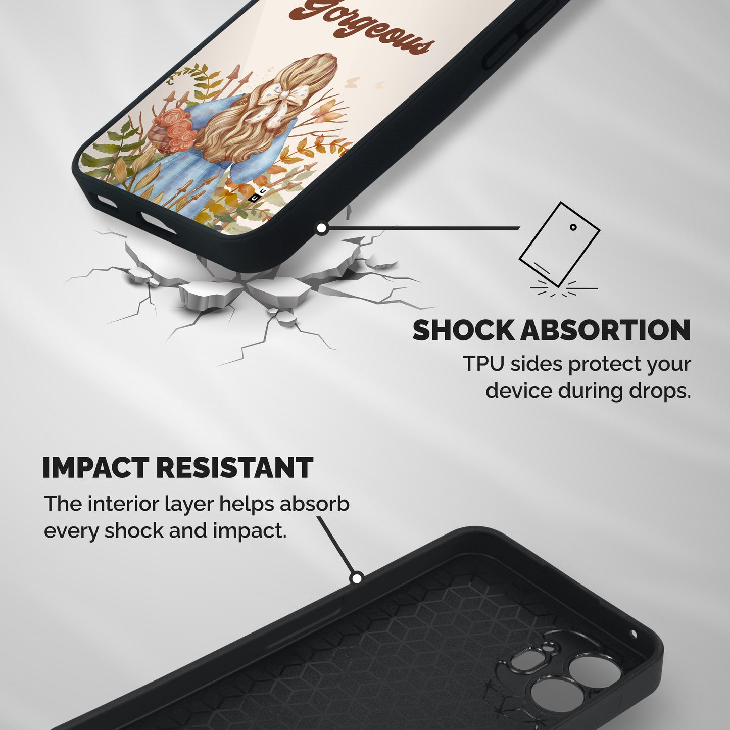 Gorgeous Girl Shockproof Hybrid Protection (Metal + TPU) Back Case Cover