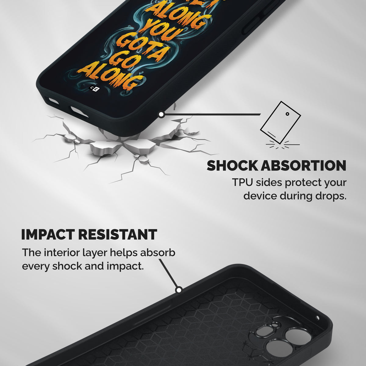 Gota Go Along Shockproof Hybrid Protection (Metal + TPU) Back Case Cover