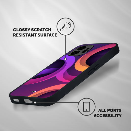Gradient Rings Shockproof Hybrid Protection (Metal + TPU) Back Case Cover