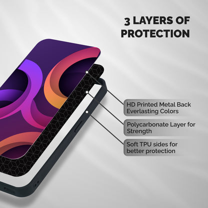 Gradient Rings Shockproof Hybrid Protection (Metal + TPU) Back Case Cover