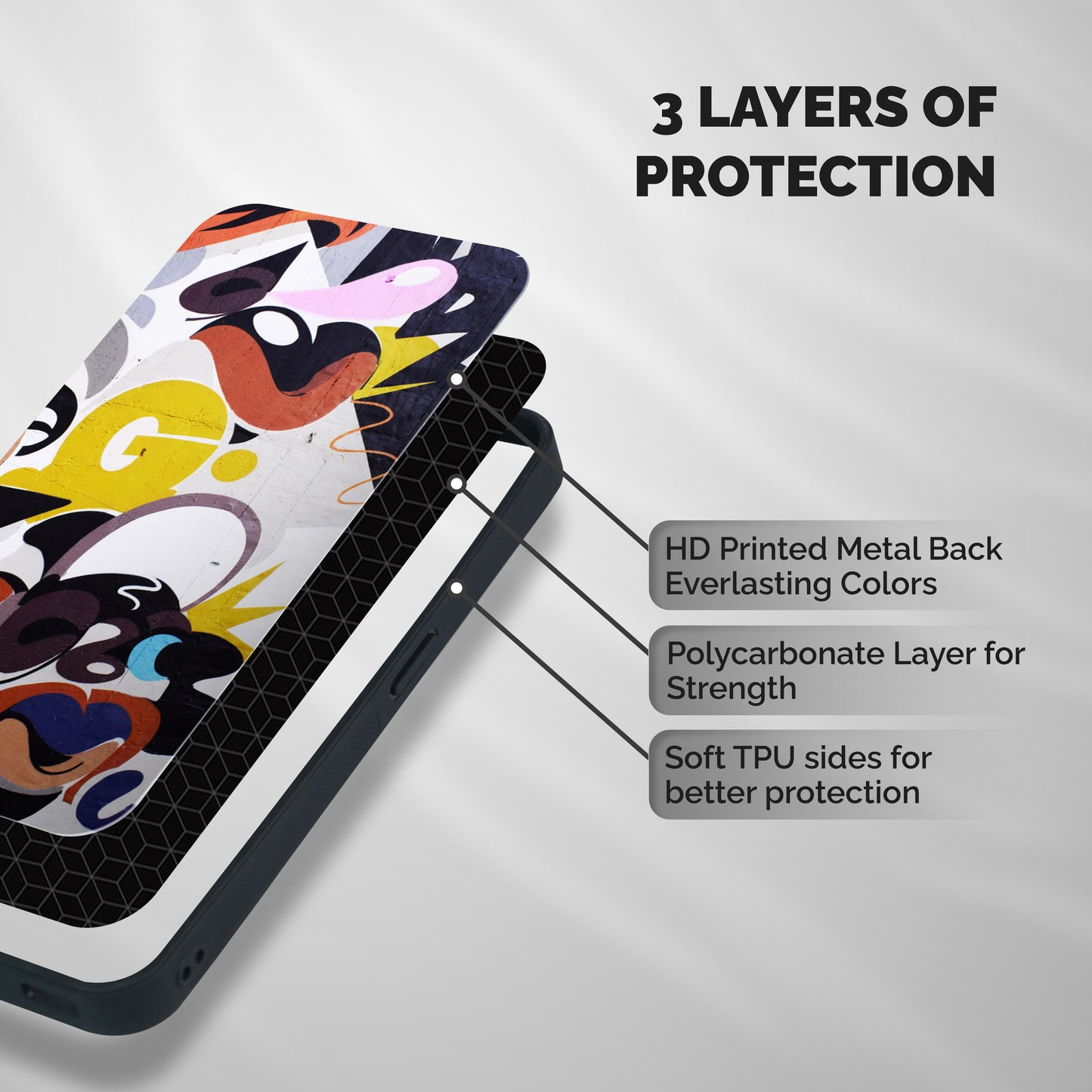 Graffiti Wall Shockproof Hybrid Protection (Metal + TPU) Back Case Cover
