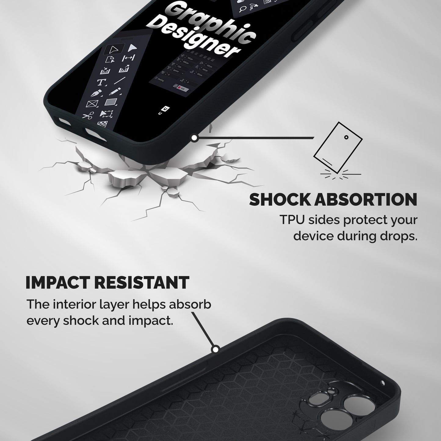 Graphic Designer Tools Shockproof Hybrid Protection (Metal + TPU) Back Case Cover