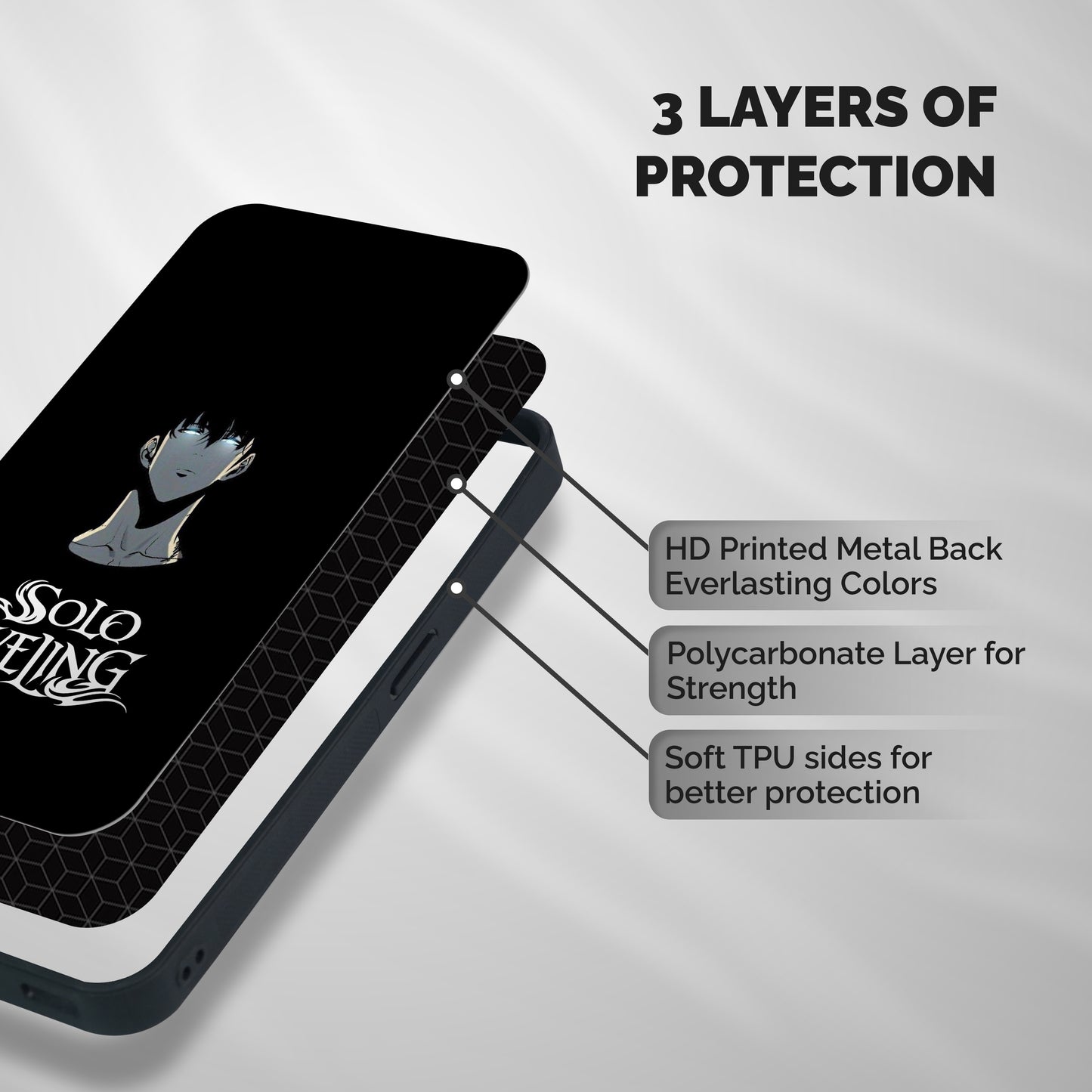 Great Arise Shockproof Hybrid Protection (Metal + TPU) Back Case Cover