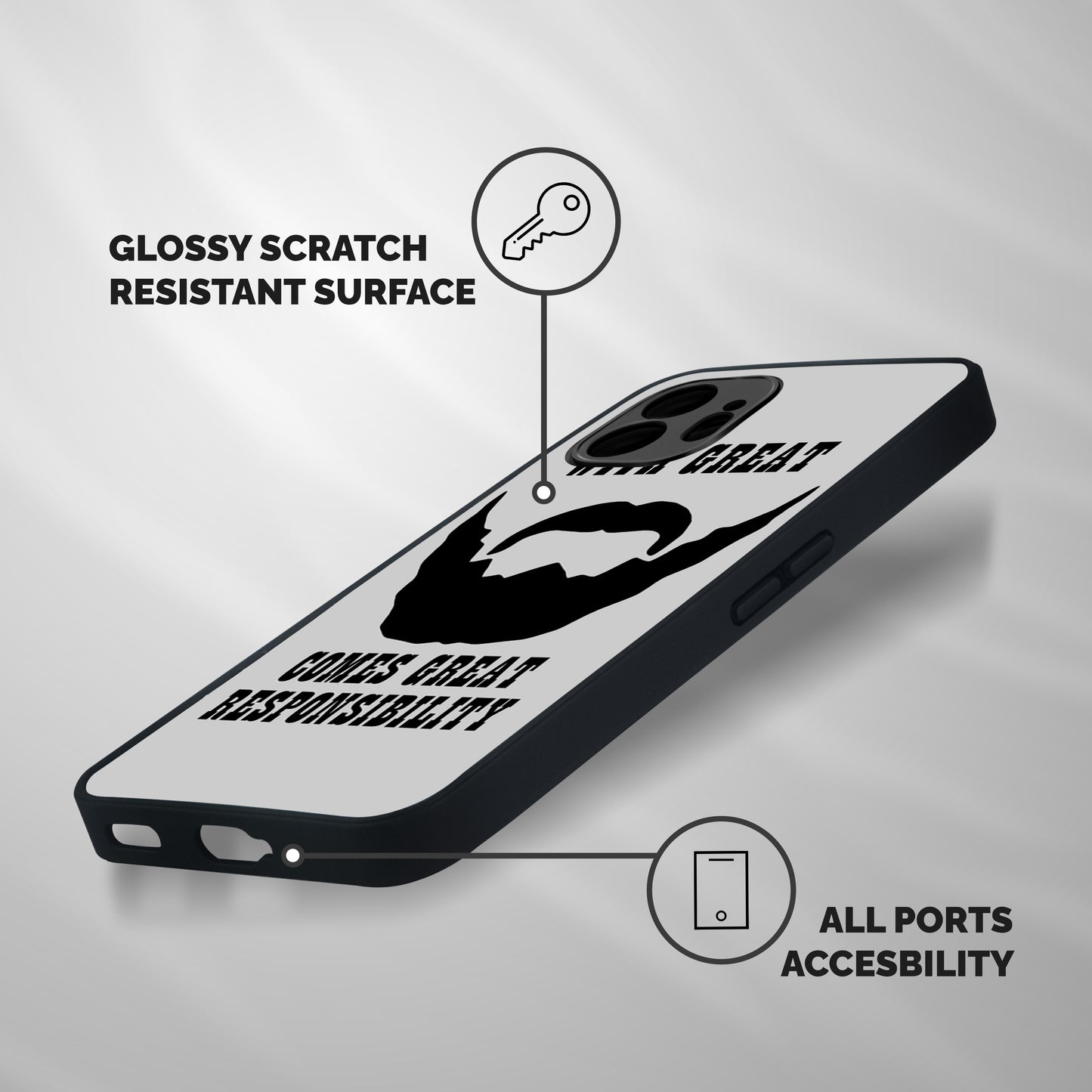 Great Beard Great Responsibility Shockproof Hybrid Protection (Metal + TPU) Back Case Cover