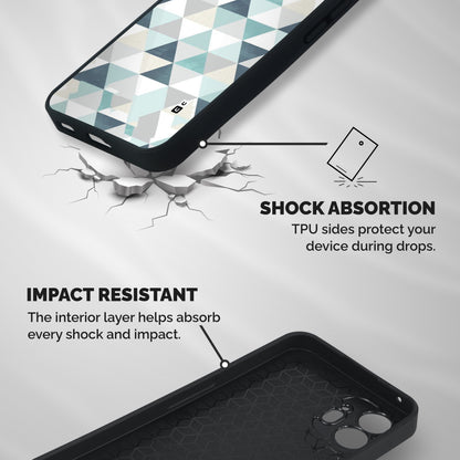 Green And Grey Pattern Shockproof Hybrid Protection (Metal + TPU) Back Case Cover