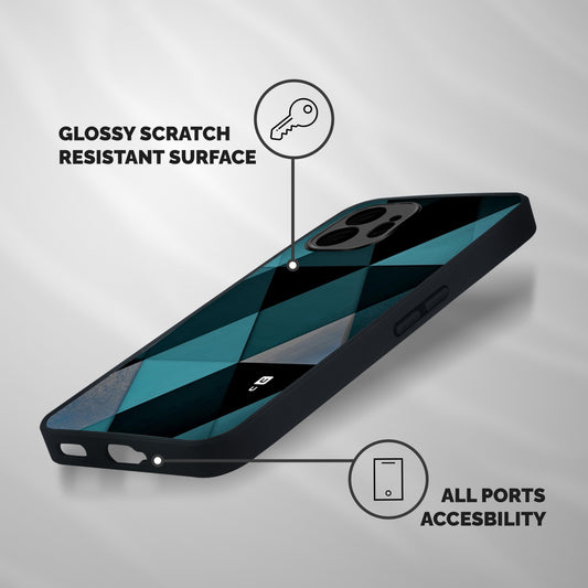 Green Black Shapes Shockproof Hybrid Protection (Metal + TPU) Back Case Cover