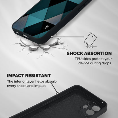 Green Black Shapes Shockproof Hybrid Protection (Metal + TPU) Back Case Cover