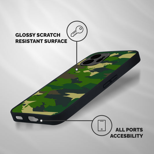 Green Camouflage Army Shockproof Hybrid Protection (Metal + TPU) Back Case Cover