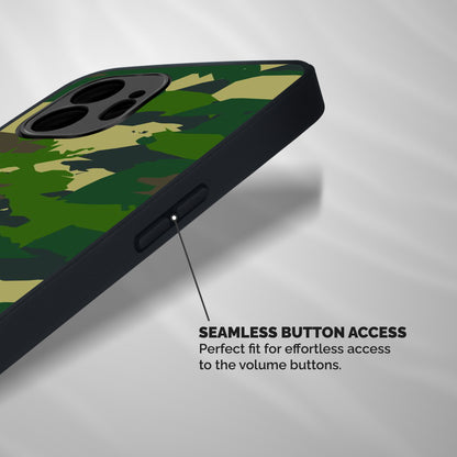 Green Camouflage Army Shockproof Hybrid Protection (Metal + TPU) Back Case Cover