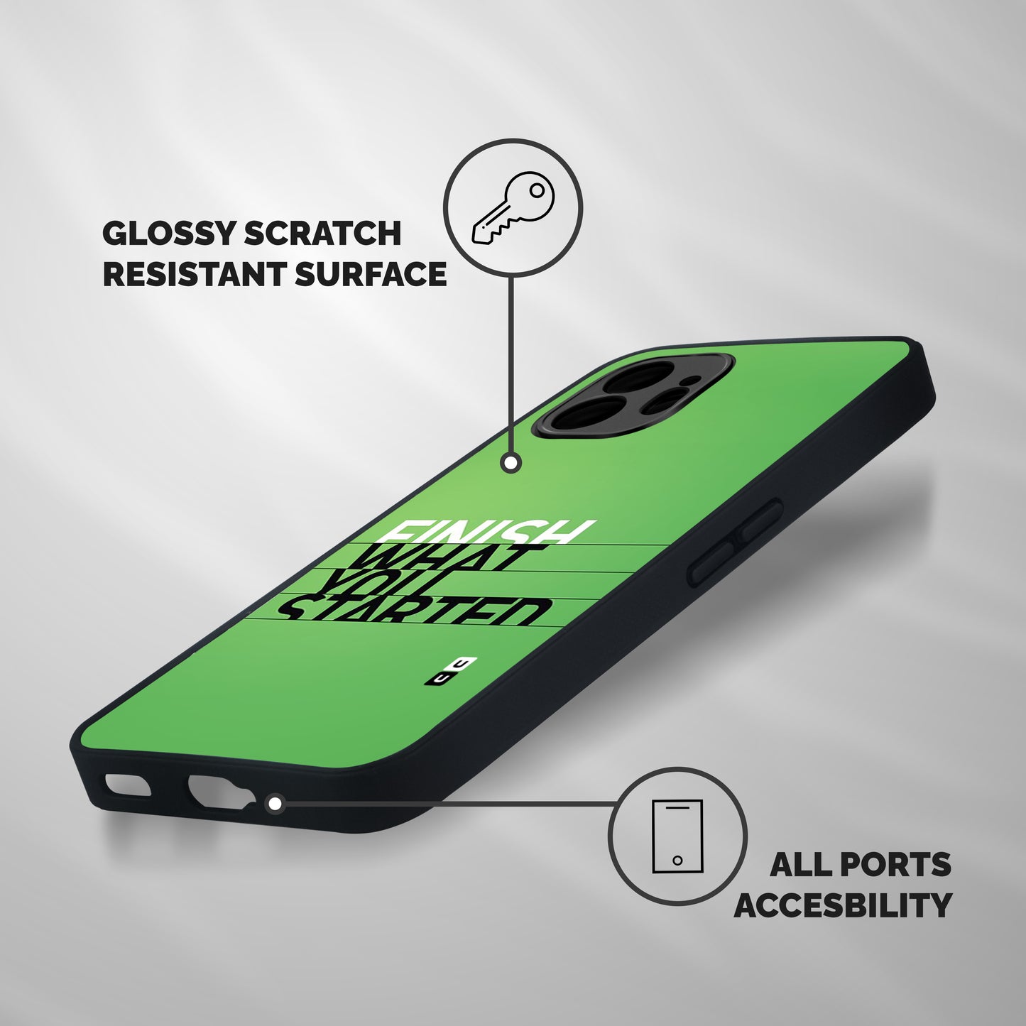 Green Finish Shockproof Hybrid Protection (Metal + TPU) Back Case Cover