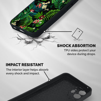 Green Leaf Design Shockproof Hybrid Protection (Metal + TPU) Back Case Cover