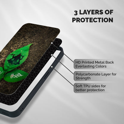 Green Leaf Shiva Shockproof Hybrid Protection (Metal + TPU) Back Case Cover