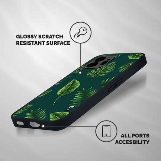 Green Leafs Shockproof Hybrid Protection (Metal + TPU) Back Case Cover
