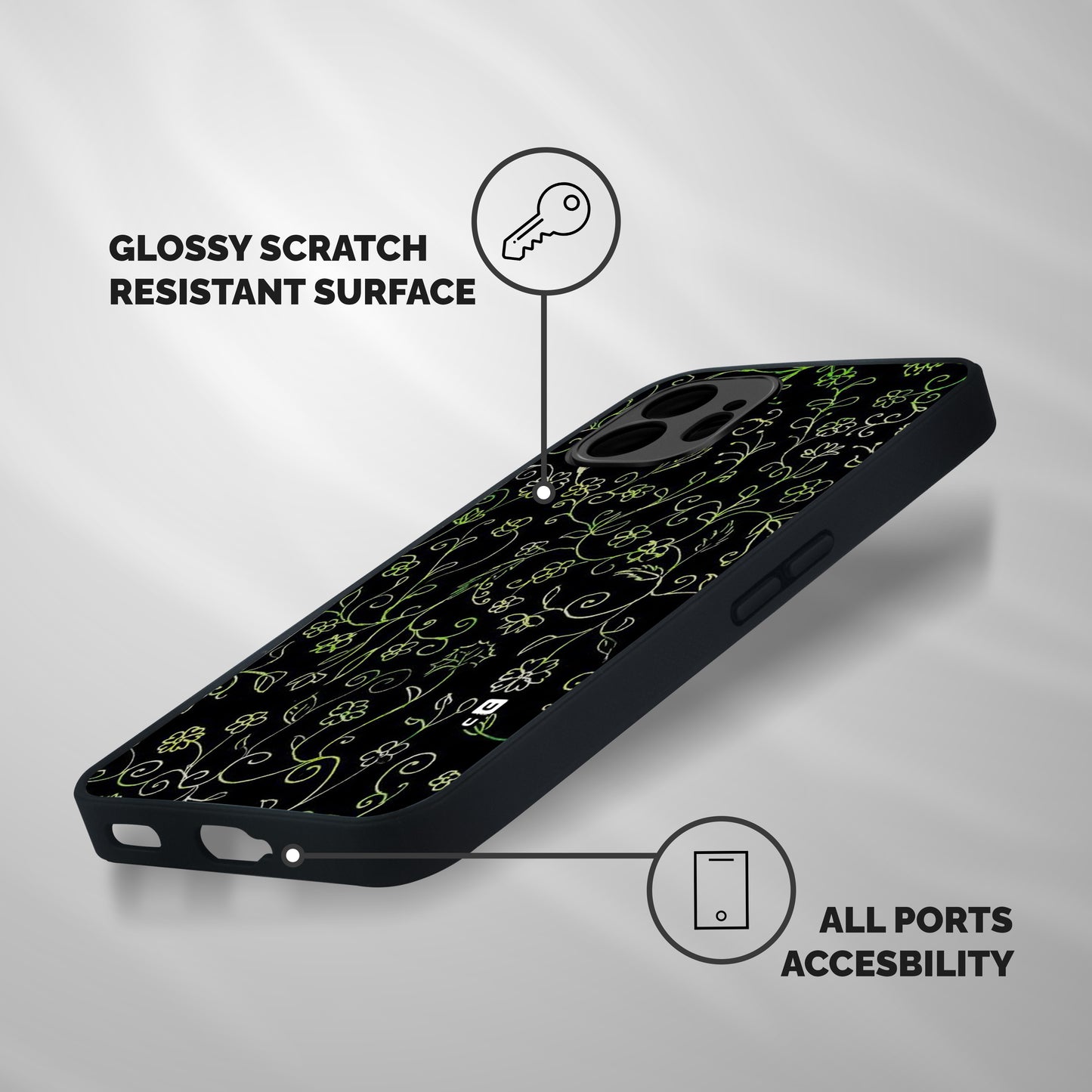 Green Leaves Shockproof Hybrid Protection (Metal + TPU) Back Case Cover