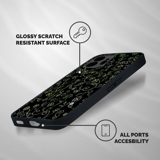 Green Leaves Shockproof Hybrid Protection (Metal + TPU) Back Case Cover