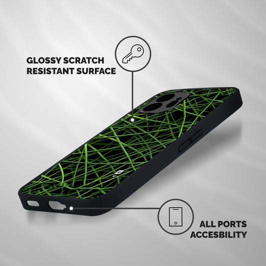 Green Lines Shockproof Hybrid Protection (Metal + TPU) Back Case Cover