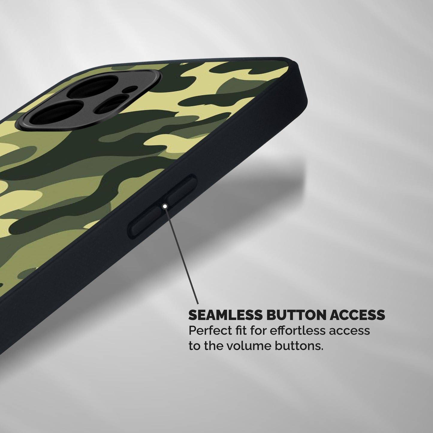 Green Military Pattern Shockproof Hybrid Protection (Metal + TPU) Back Case Cover