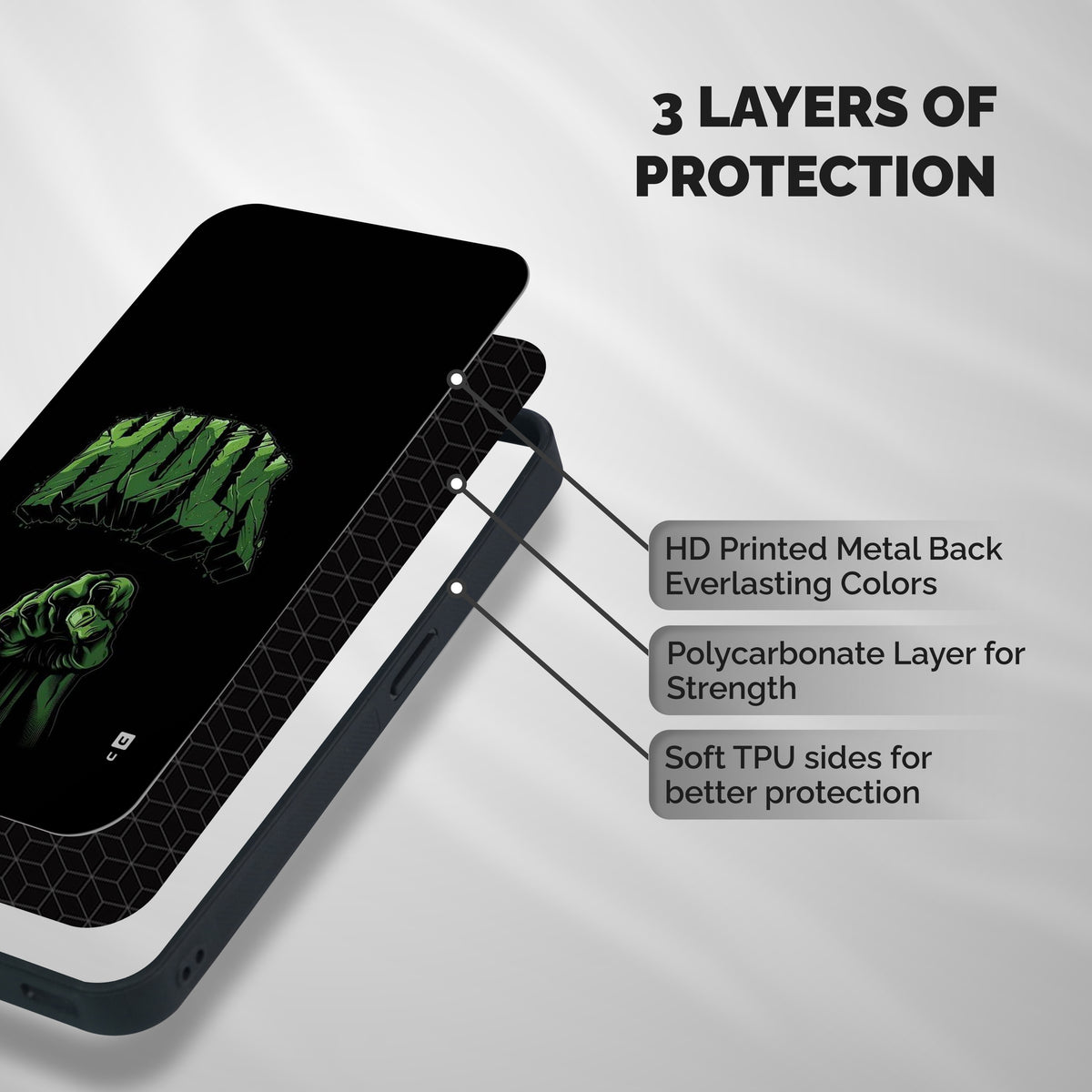 Green Punch Shockproof Hybrid Protection (Metal + TPU) Back Case Cover