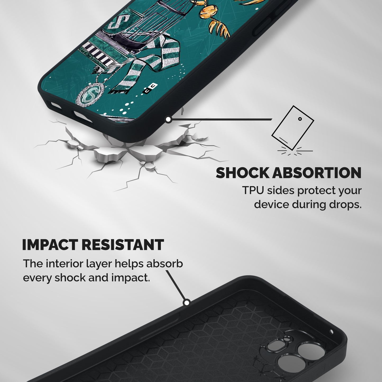 Green Scarf Shockproof Hybrid Protection (Metal + TPU) Back Case Cover