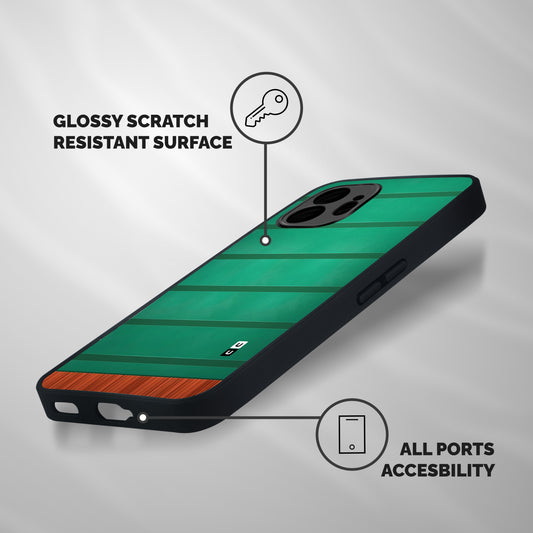 Green Wood Stripes Shockproof Hybrid Protection (Metal + TPU) Back Case Cover