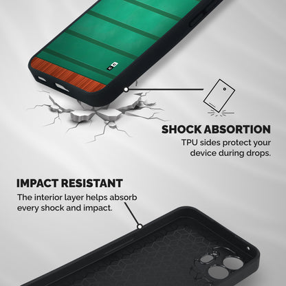 Green Wood Stripes Shockproof Hybrid Protection (Metal + TPU) Back Case Cover
