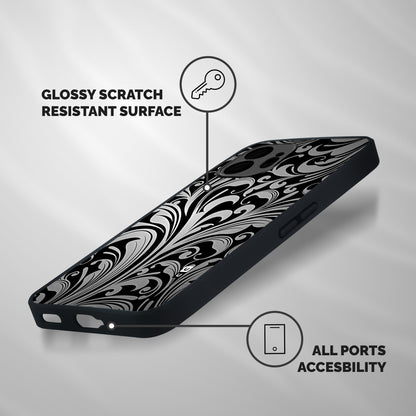 Grey Beauty Pattern Shockproof Hybrid Protection (Metal + TPU) Back Case Cover