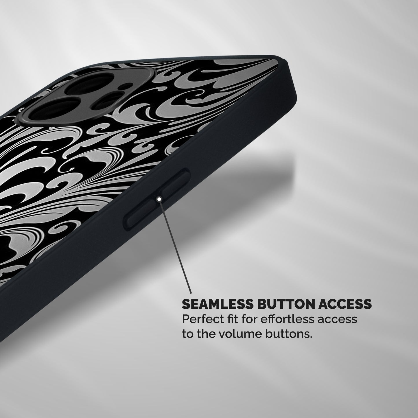 Grey Beauty Pattern Shockproof Hybrid Protection (Metal + TPU) Back Case Cover