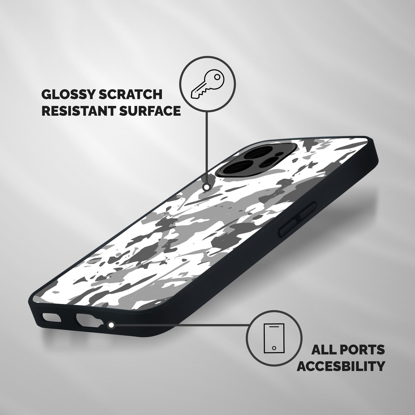 Grey Camouflage Army Shockproof Hybrid Protection (Metal + TPU) Back Case Cover