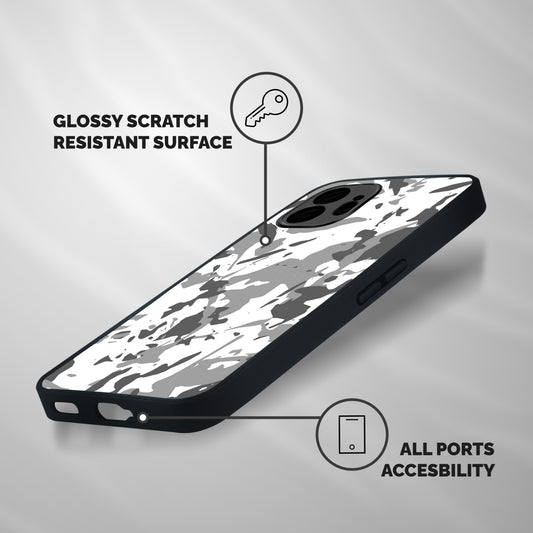 Grey Camouflage Army Shockproof Hybrid Protection (Metal + TPU) Back Case Cover