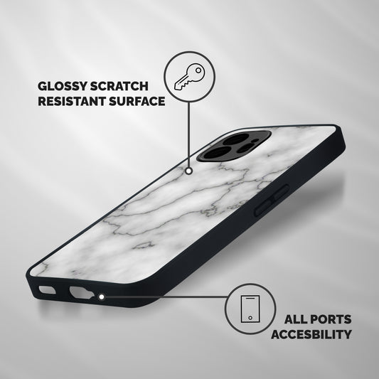 Grey Marble Shockproof Hybrid Protection (Metal + TPU) Back Case Cover