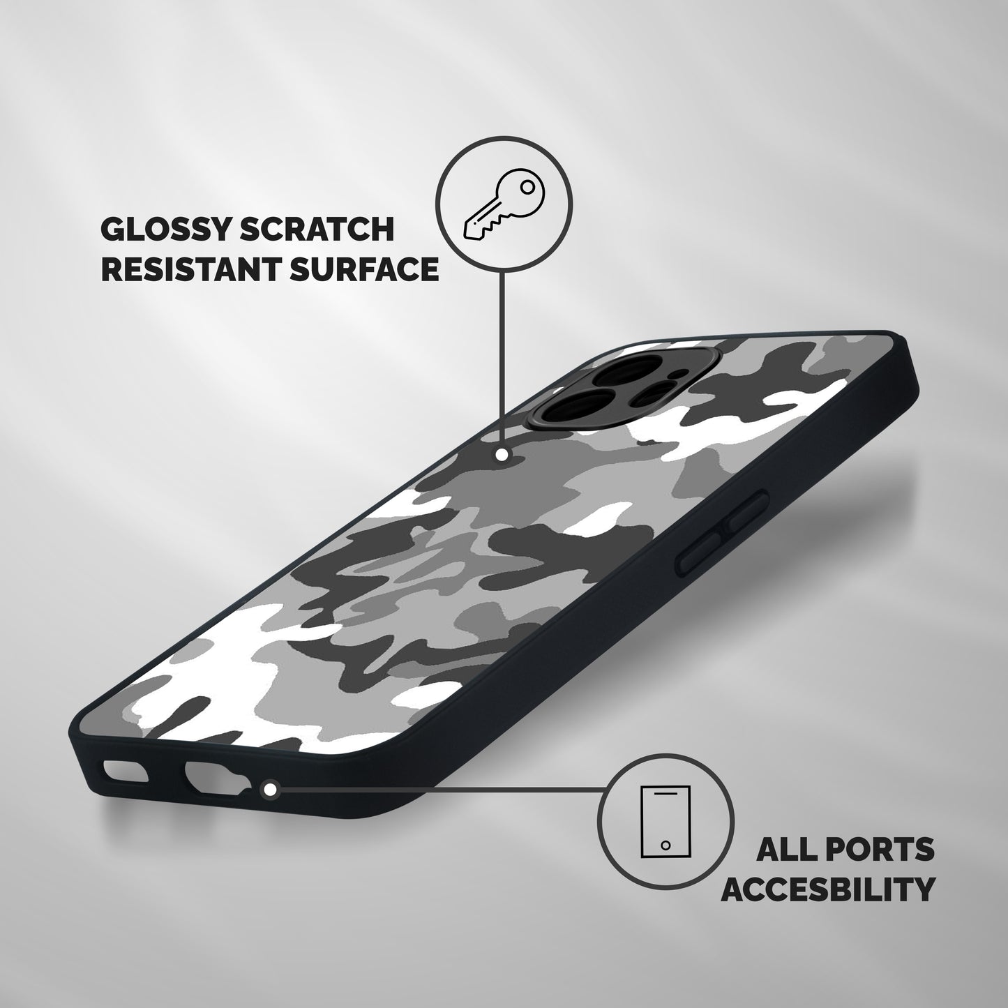 Grey Military Shockproof Hybrid Protection (Metal + TPU) Back Case Cover
