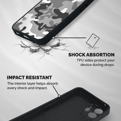 Grey Military Shockproof Hybrid Protection (Metal + TPU) Back Case Cover
