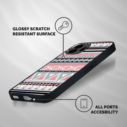Grey Pink Pattern Shockproof Hybrid Protection (Metal + TPU) Back Case Cover