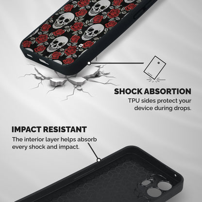 Grey Skulls Shockproof Hybrid Protection (Metal + TPU) Back Case Cover
