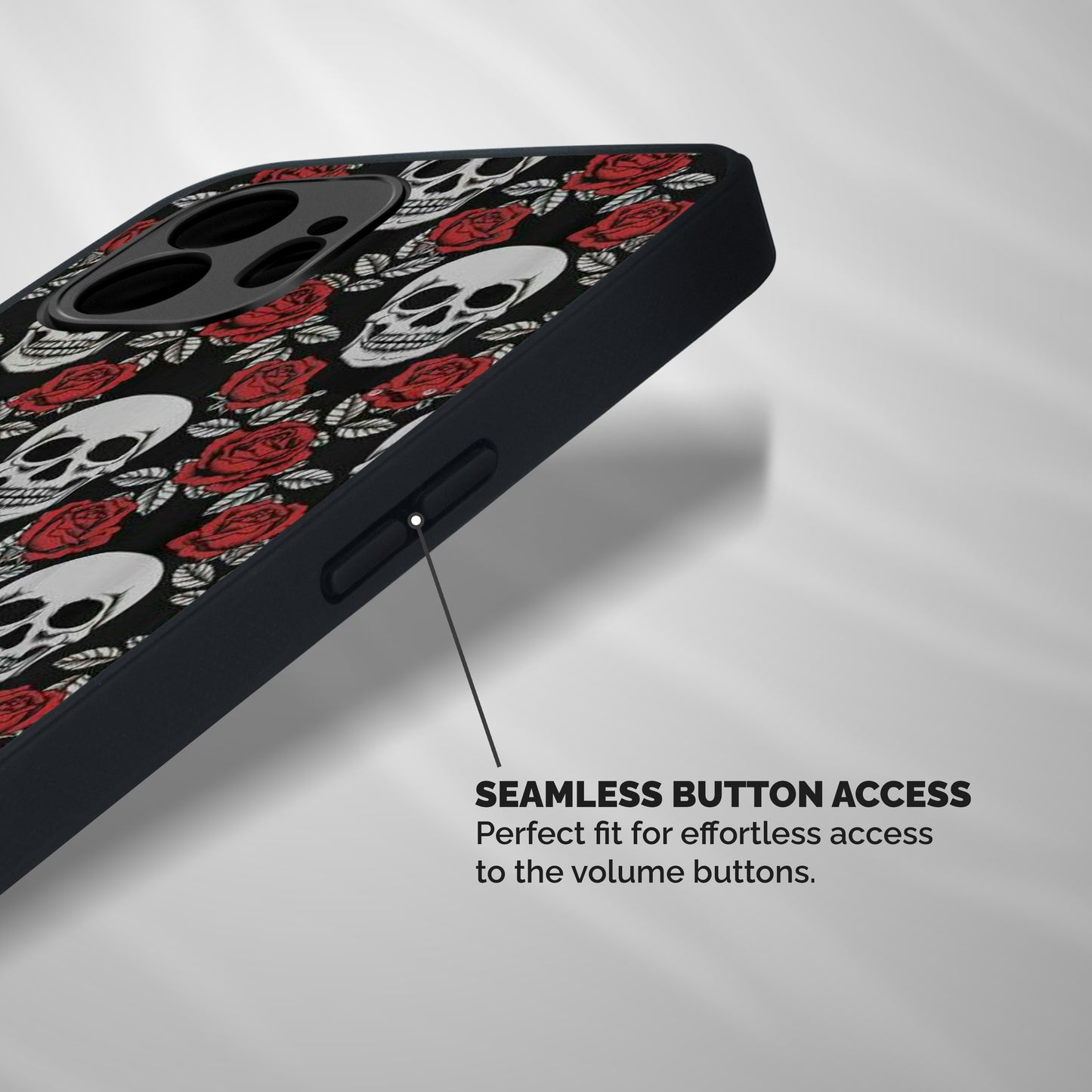 Grey Skulls Shockproof Hybrid Protection (Metal + TPU) Back Case Cover