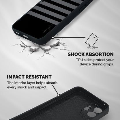 Grey Star Striped Pattern Shockproof Hybrid Protection (Metal + TPU) Back Case Cover