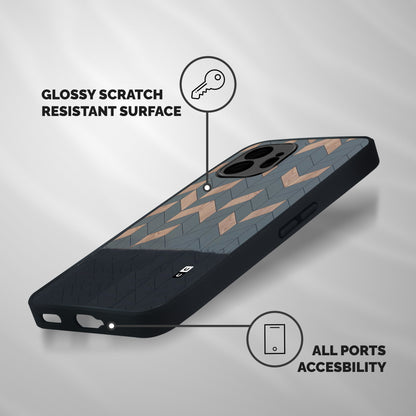 Greyish Wood Design Shockproof Hybrid Protection (Metal + TPU) Back Case Cover