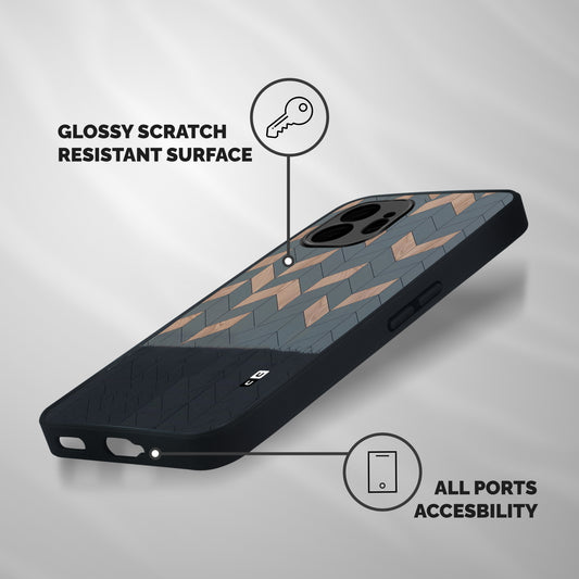 Greyish Wood Design Shockproof Hybrid Protection (Metal + TPU) Back Case Cover